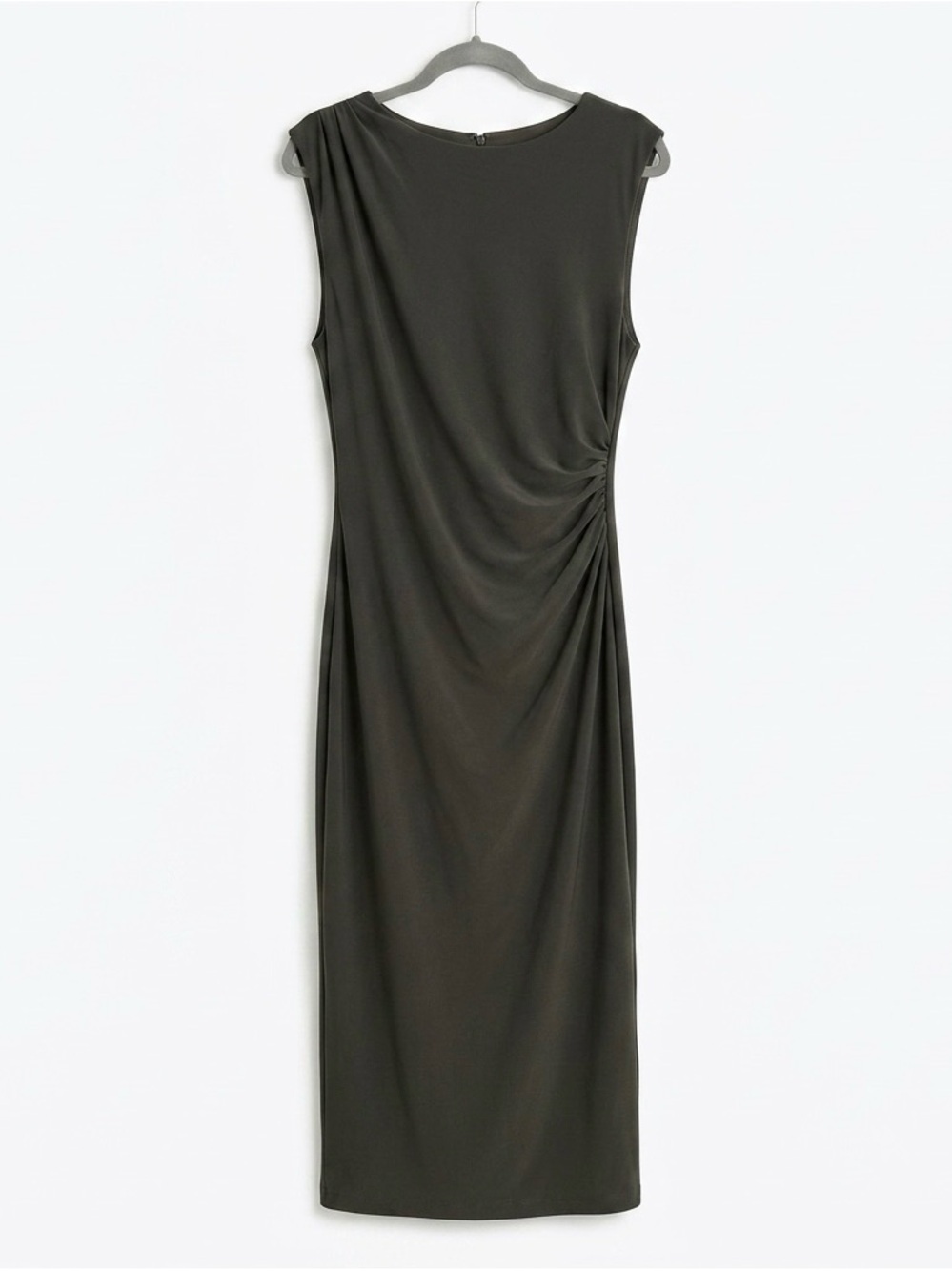 Premier Olive Ruched Side Maxi Dress